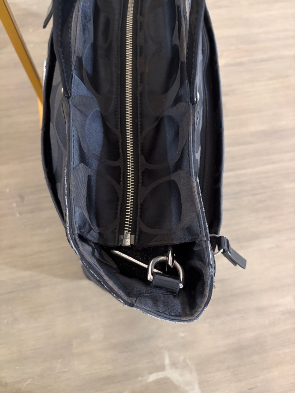 COACH POPPY APPLIQUE DIAPER BABY BAG MULTIFUNCTION TOTE BLACK F17590 RARE - Picture 5 of 14